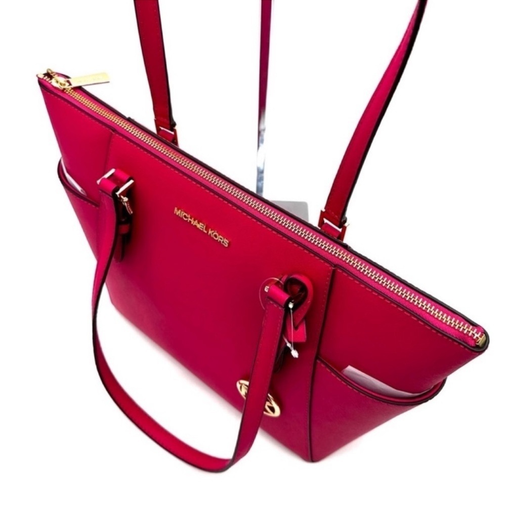 Michael Kors Large Charlotte Tote Bag Electric Pink - Picture 8 of 12